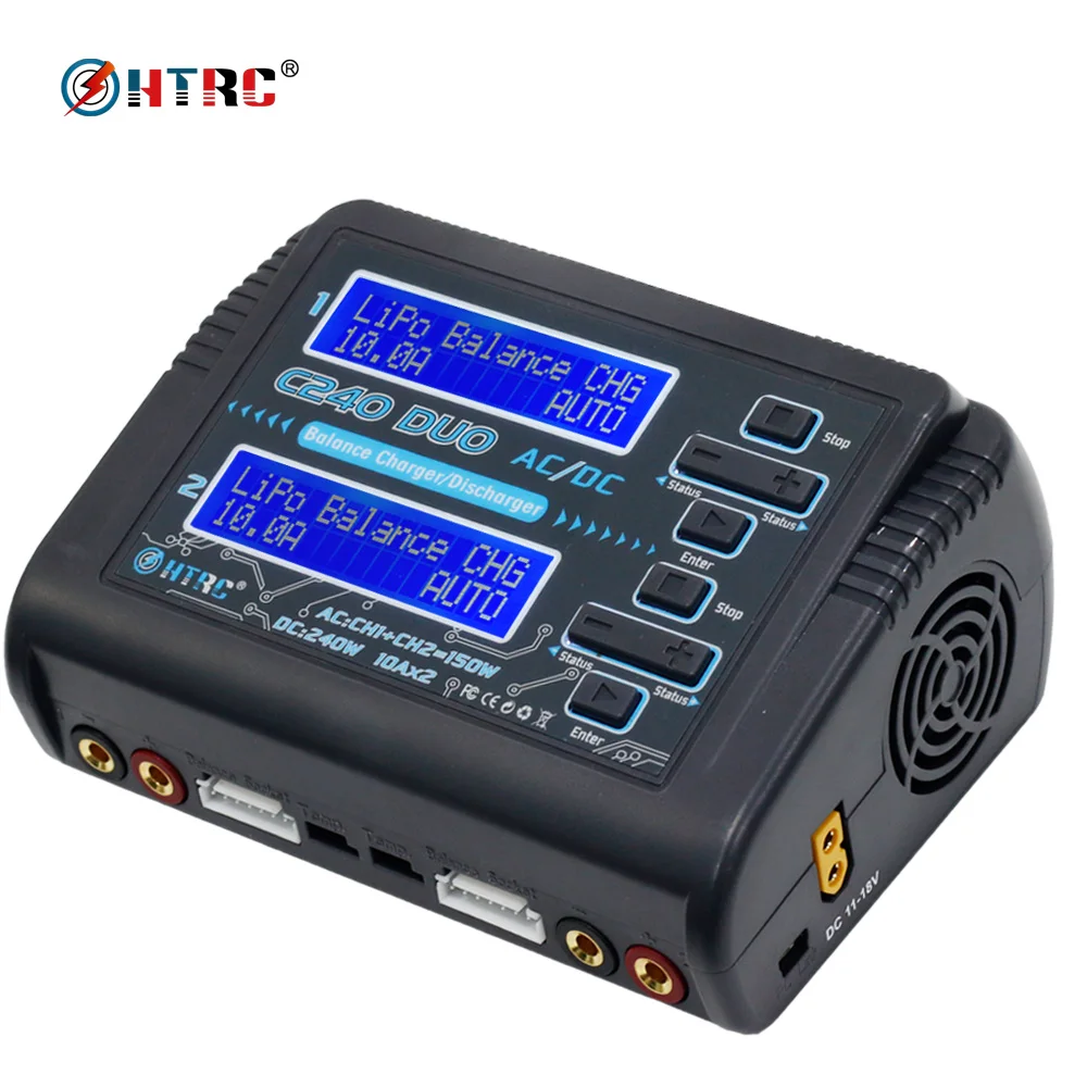 

C240 DUO AC 150W DC 240W 10A HTRC RC Lipo Balance charger for LiPo LiHV LiFe Lilon NiCd NiMh Pb battery