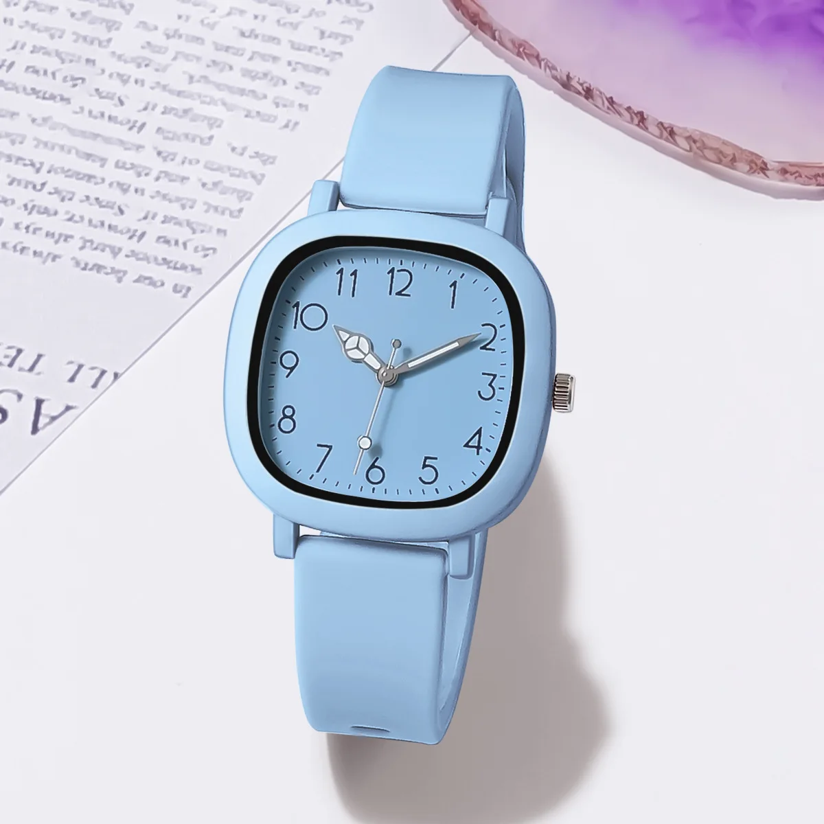 New Jelly Colors Scheme Square Case Luminous Watches Digital Graduations Students Sports Silicone Strap Quartz Watch Reloj Mujer