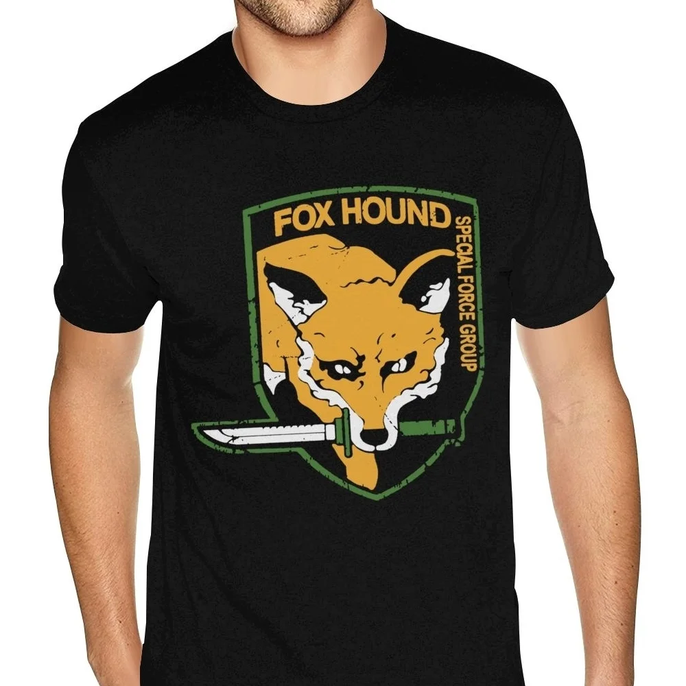 

Printing Metal Gear Solid Fox Hound Tees For Men Popular England Style Tshirts Men Full Cotton Gothic Style Tees Shirt