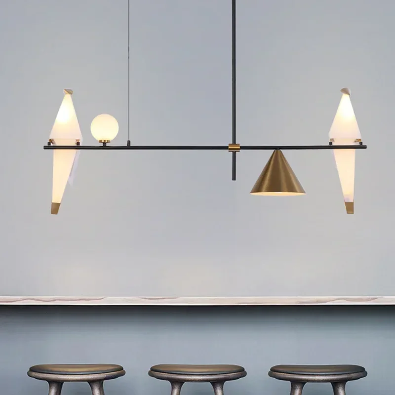 

Postmodern Minimalist Metal LED Chandelier Living Room Restaurant Bar Counter 3D Bird Decor Pendant Lamp Indoor Lighting Fixture