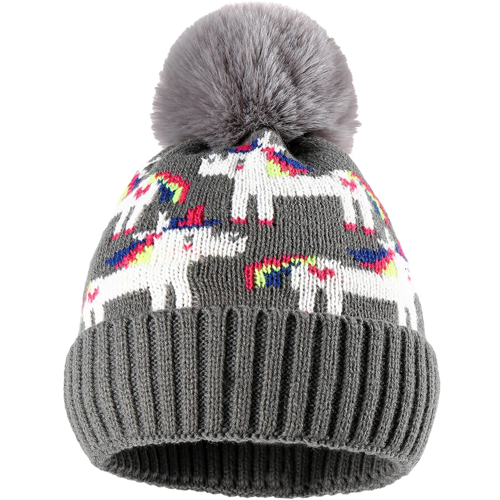

Cartoon Unicorn Children Wool Hat Toddler Warm Acrylic Infant Beanie Kids Hats Baby Winter Hat Boys Girls Newborn Toddler