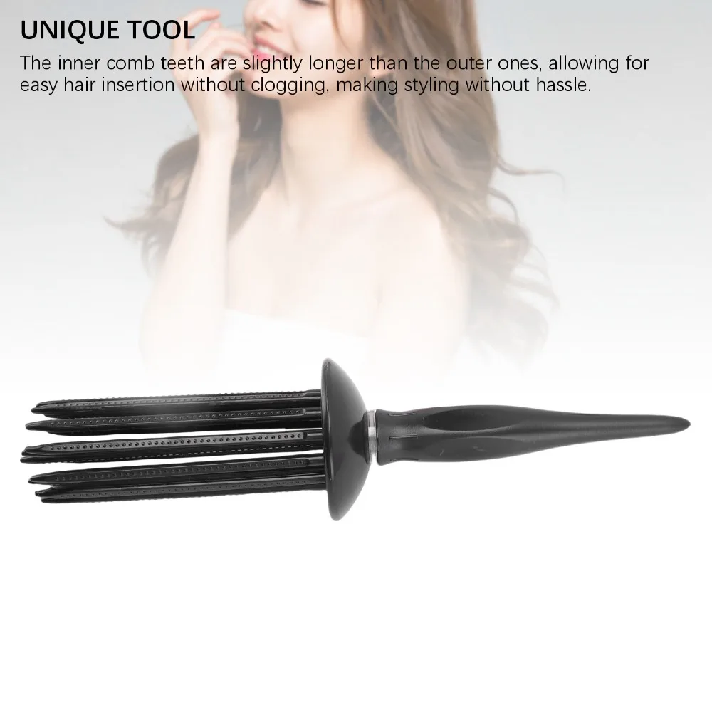 2pcs Professional Curling Roll Comb Easy Styling Pointed Tail Hair Curling Tool Textured Grip Non Slip Design