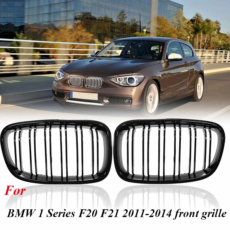 

Высококачественная передняя решетка радиатора (двойная) для BMW 1 серии F20 F21 2011-2014, черная, запасная часть, аксессуар.