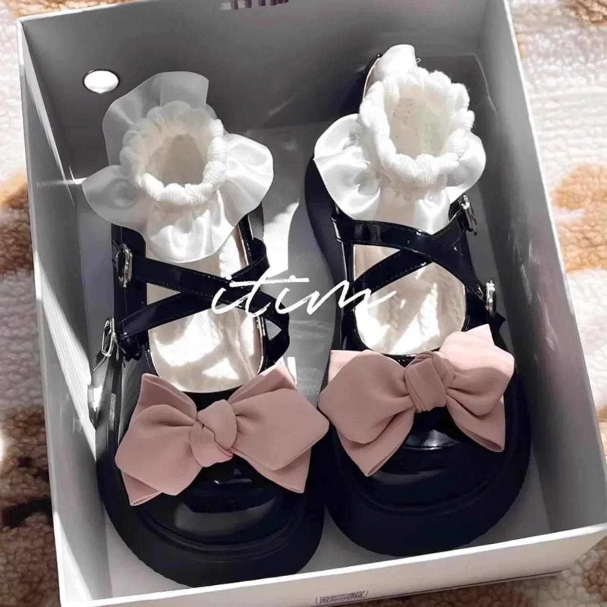 

New Women's Mary Jane Shoes- Platform Round Toe Shoes with Buckle & Bow Knot Fashion Casual Footwear Suitable for All Seasons