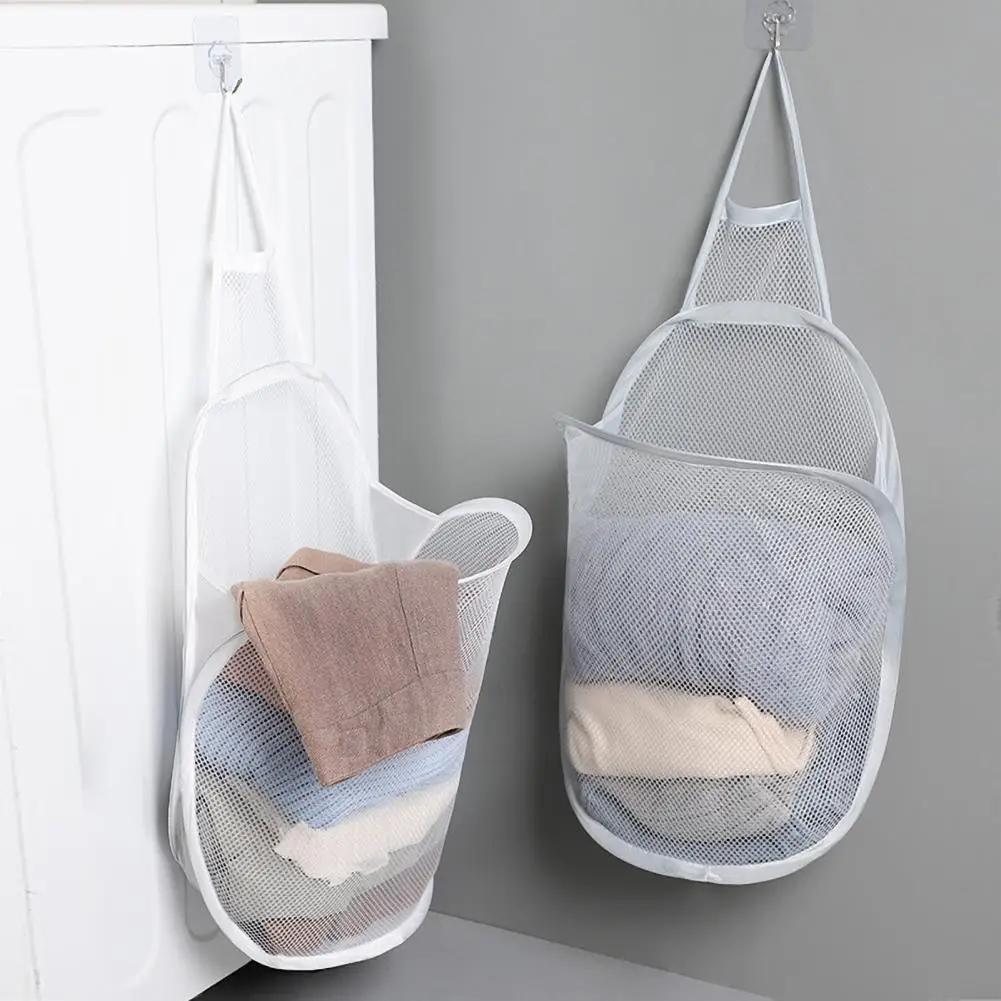 Foldable Laundry Bag Capacity Hanging Laundry Bag with Foldable Design Breathable Mesh Fabric Multi-purpose Clothes for Home