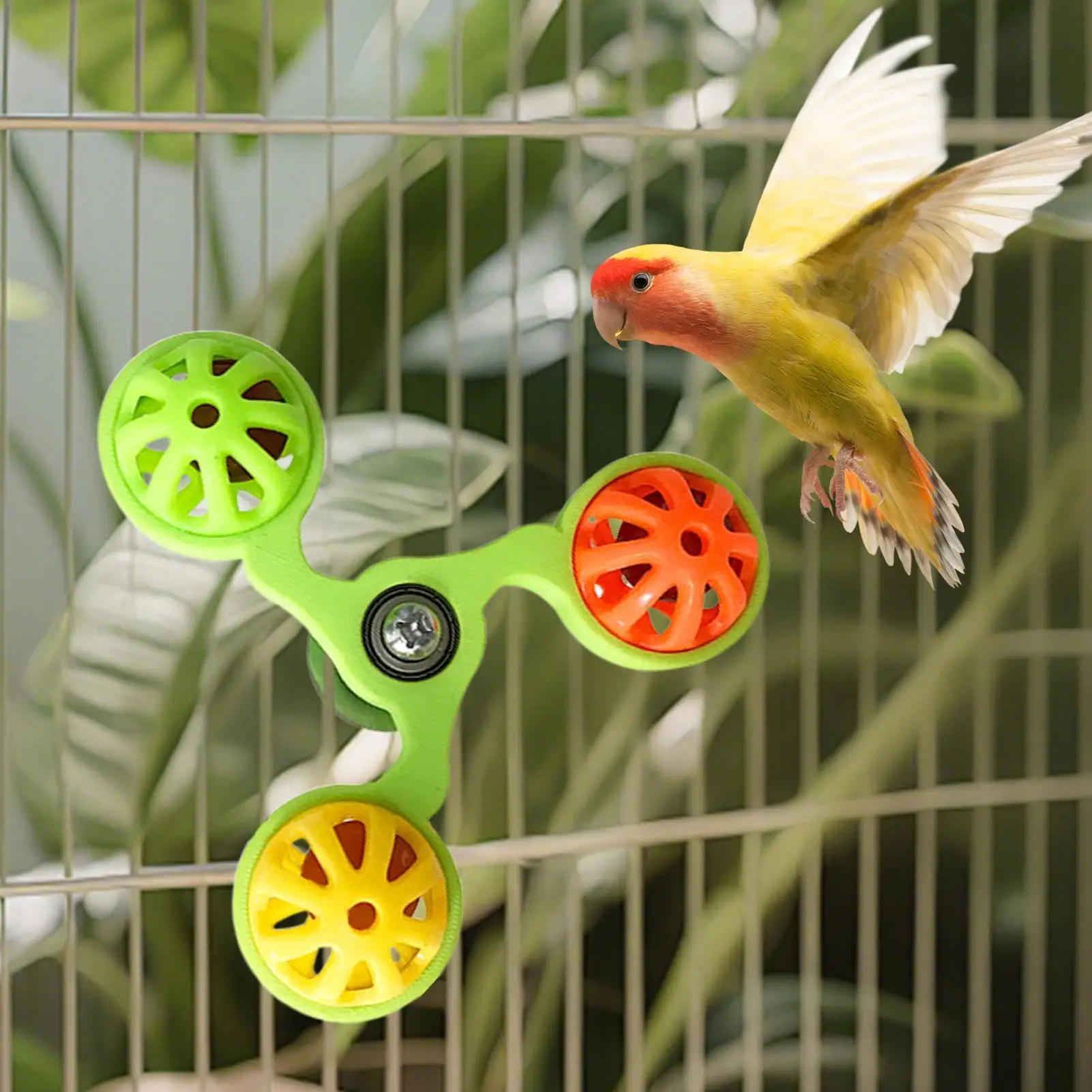 Bird Toys Interactive  Rotating Windmill Toy Bird Cage Toy For Parrots Rotating  For Stimulation Entertainment Play Chewing toy view 4