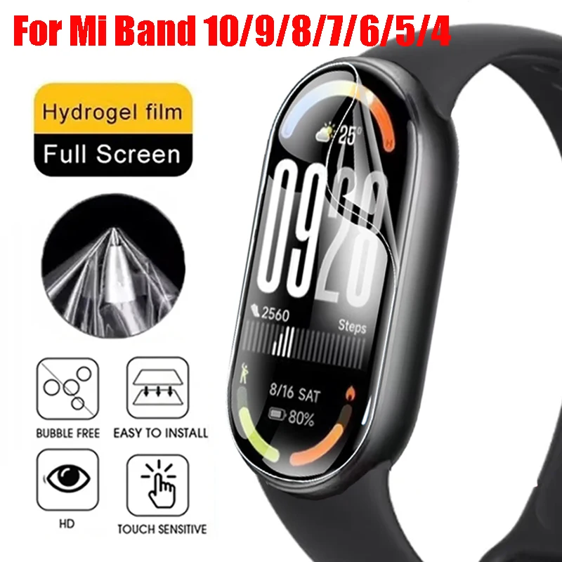 1-5Pcs Hydrogel Film für Xiaomi Mi Band 10 9 8 7 6 5 4 Screen Protector Abdeckung nicht Glas Uhr Zubehör für MiBand9 Miband8 7