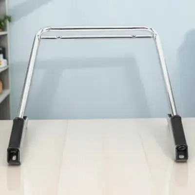 

Stainless Steel One-Piece Foot Rest Silver Electroplated Foldable Pedal For Office Desk Under Desk Leg Supporter Space Saving