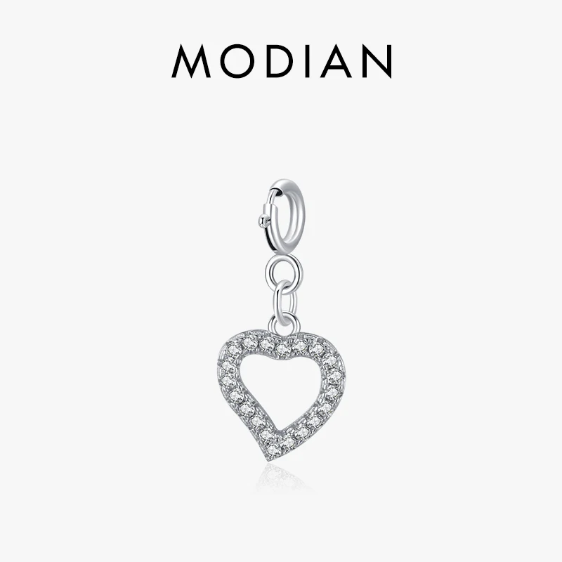 Modian Real 925 Sterling Silver Romantic Irrgular Hearts Pendant Charms For Women Fit Bracelet Necklace Fun DIY Fine Jewelry