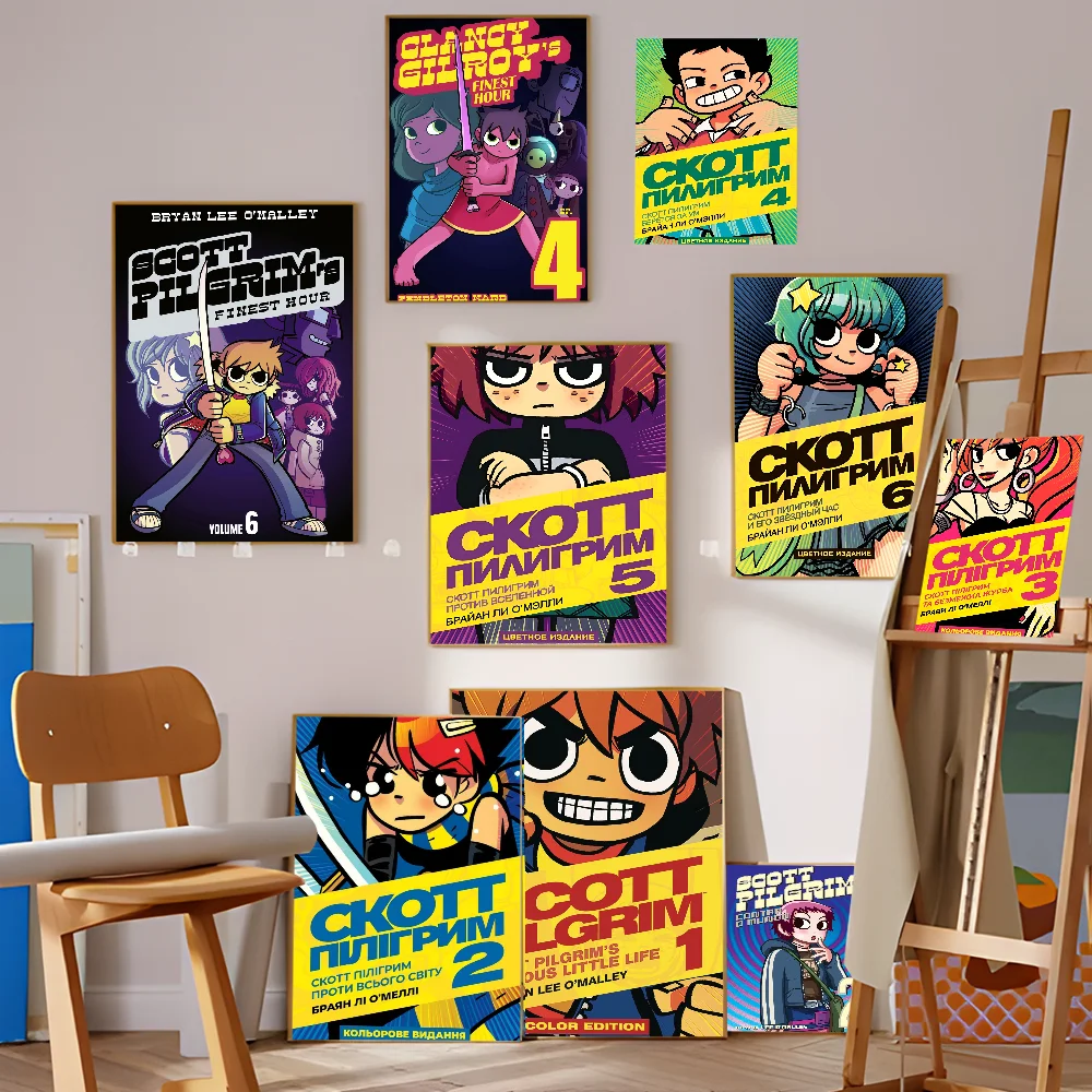 S-Scott P-Pilgrim-Takes Off Anime Posters Sticky HD Quality Poster Wall Art Painting Study Wall Decor