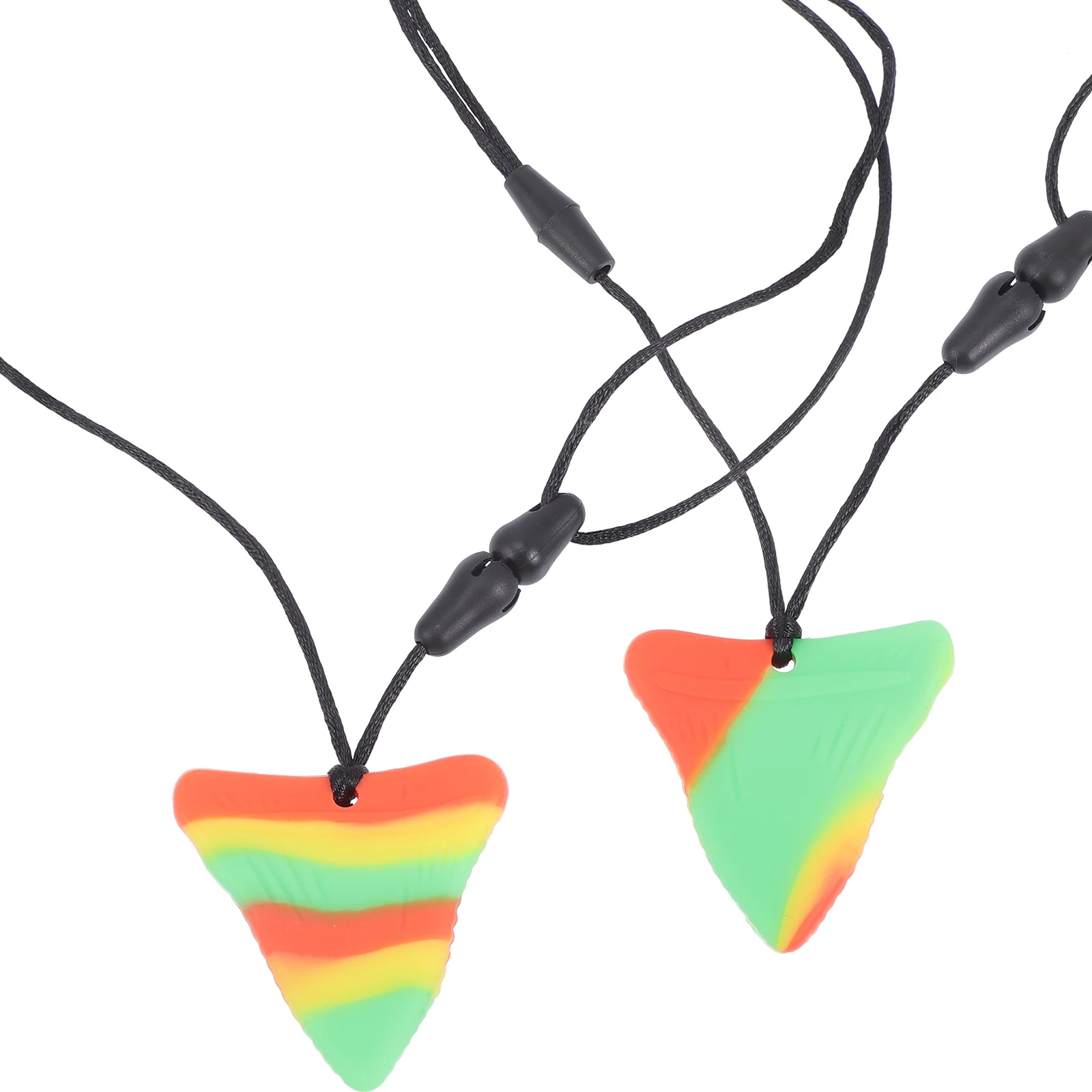 

2 Pcs Shark Necklace Gum Chew for Babies Oral Sensory Necklaces Silica Gel Child