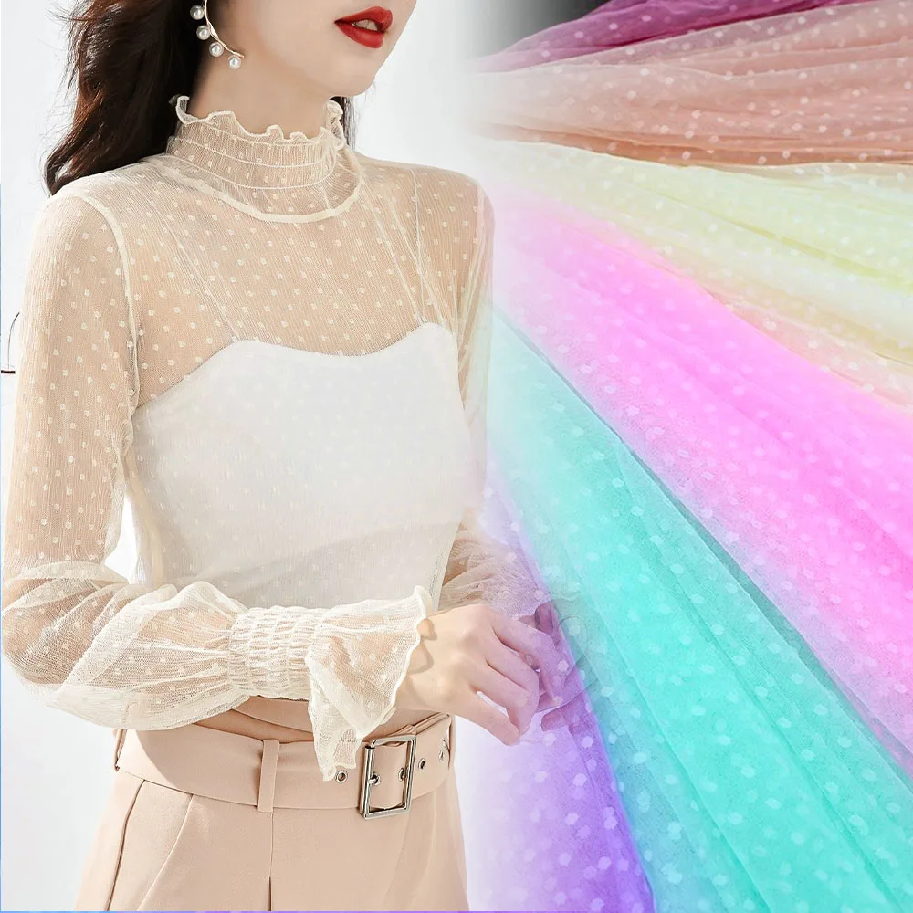 قماش جاكار دوت شبكي من الدانتيل ، تول لفساتين النساء ، ملابس ذاتية الصنع ، شبكة بوليستر للبعوض ، مواد تطريز مرقعة ، 100x150cm