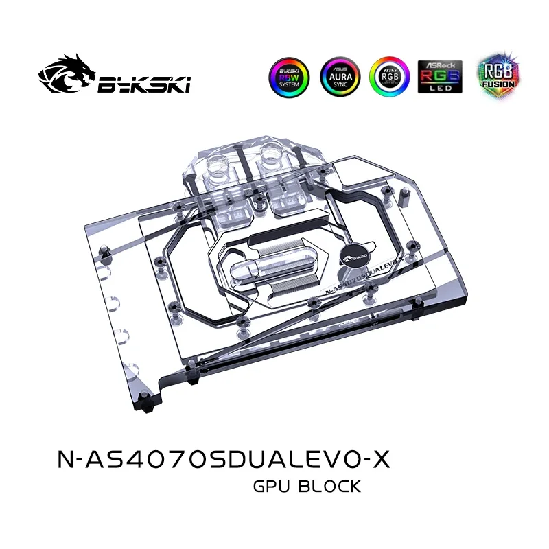 Bykski N-AS4070SDUALEVO-X GPU 블록 ASUS 듀얼 RTX 4070 SUPER EVO 12GB 그래픽 비디오 카드 수냉/라디에이터용