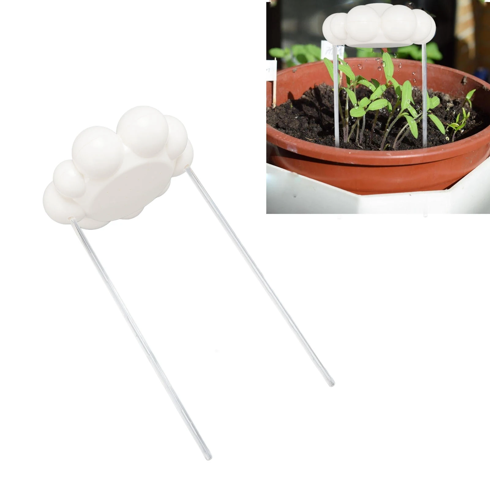 ZK30 Plant Watering Rain Cloud Plastic Plant Watering Devices Automatic Plant Waterer for Gardener Plant Lover White