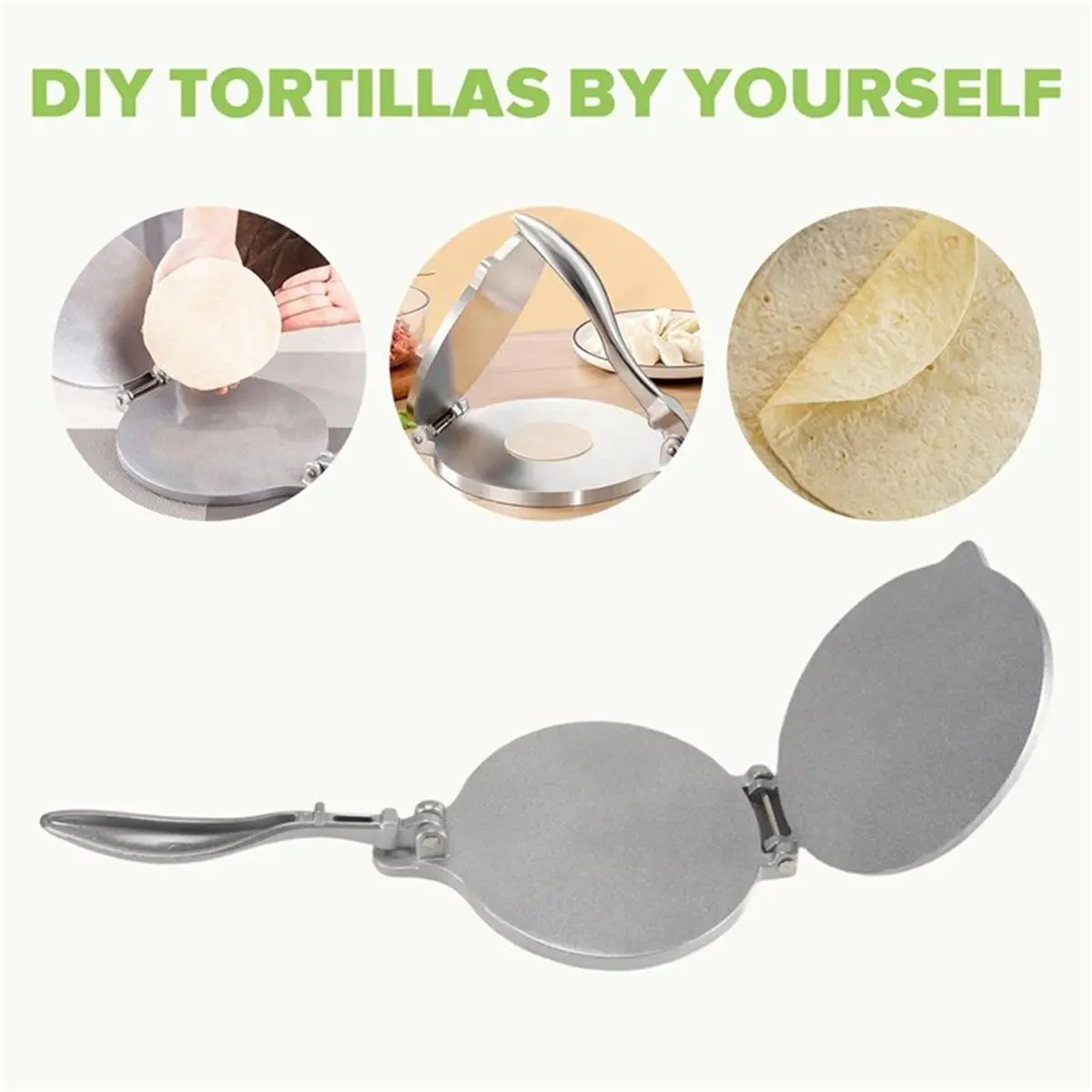 20cm Kitchen Tortilla Maker Press Dough Meat Press Maker Bakeware Tools,Tortilla Pancake Pie Tools Baking Accessories