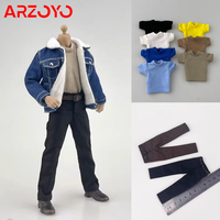 1/12 CCN1208 Lamb Down Denim Jacket Casual CCN1207 T-shirt CN1205 Pants Clothes Accessory for 6\