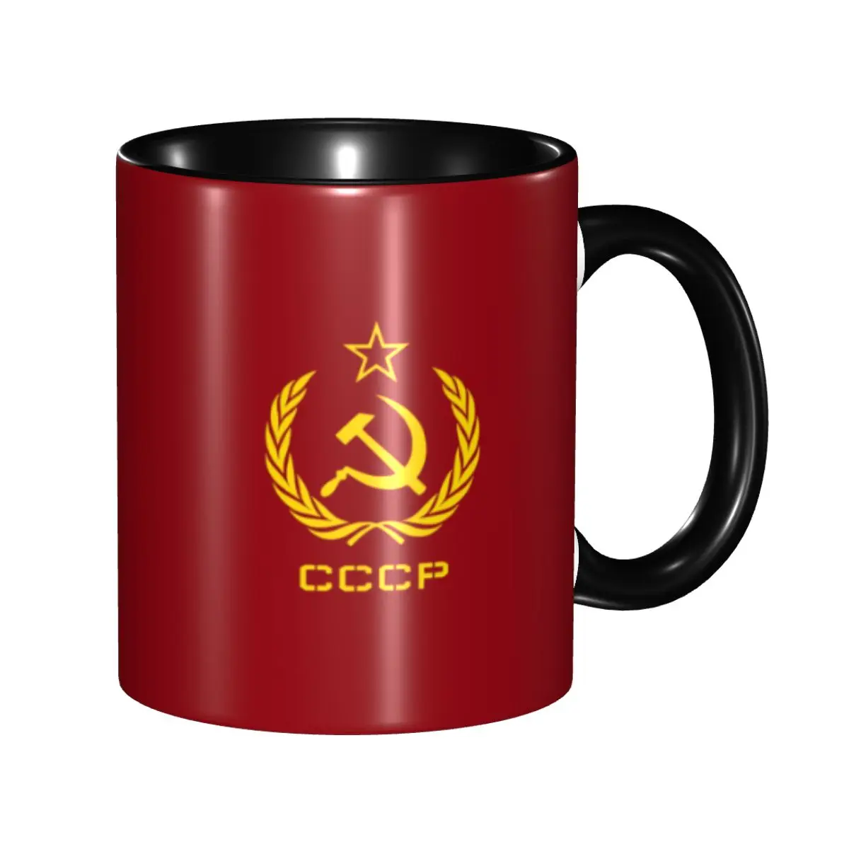 DIY Russian USSR Soviet Union Socialism Hammer And Sickle Ceramic Mugs Custom CCCP Coffee Cup Creative Gift