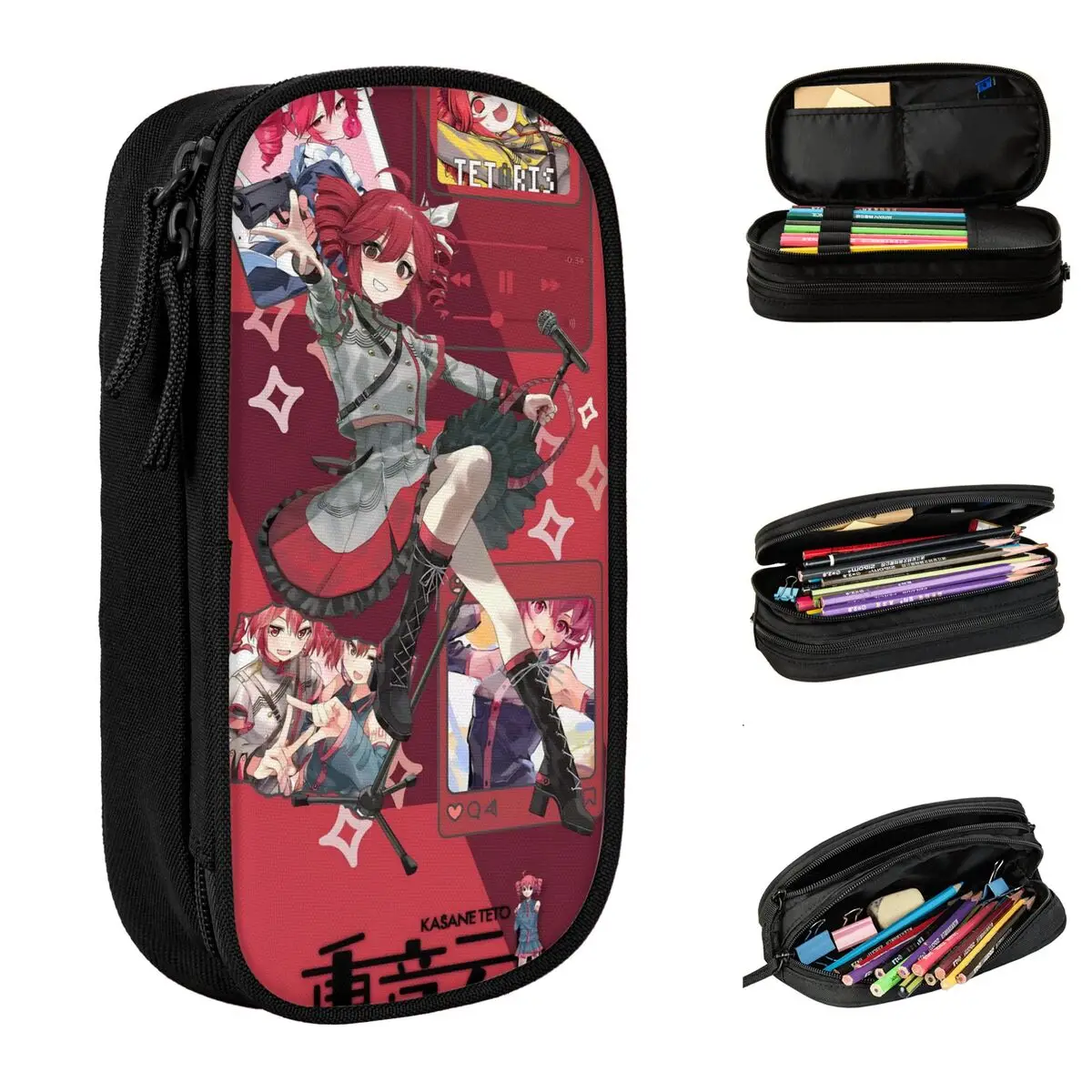 

Virtual Singer Kasane Teto Pencil Case Classic Pen Bag Girls Boys Big Capacity School Supplies Gifts Pencil Pouch