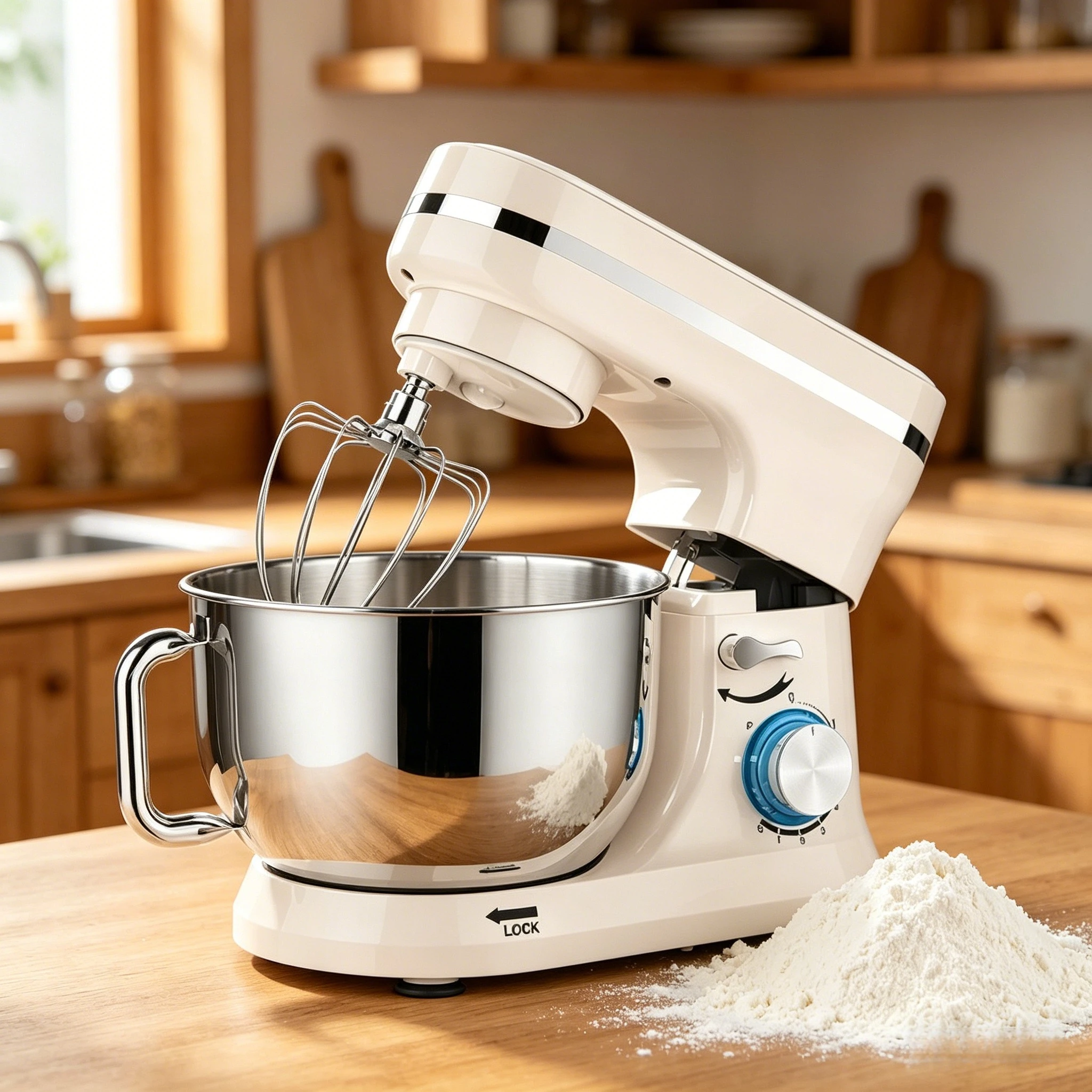 Small Multifunctional Chef Machine Household 5L Desktop Electric Egg Beater Automatic Mixing and Dough Kneading Tool