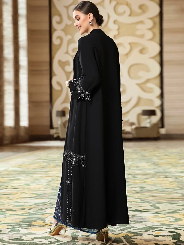 Eid Arab Muslim Party Abayas  for Women Dress Tassel Sleeve Jalabiya Long Dresses Kaftan Vestidos Dubai Ramadan Gown Robe 2024