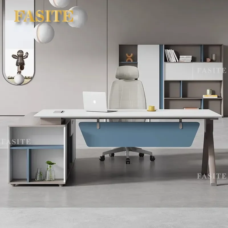 For Simple Modern Boss Office Desk and Chair Combination Single Large Supervisor Manager Table Furniture