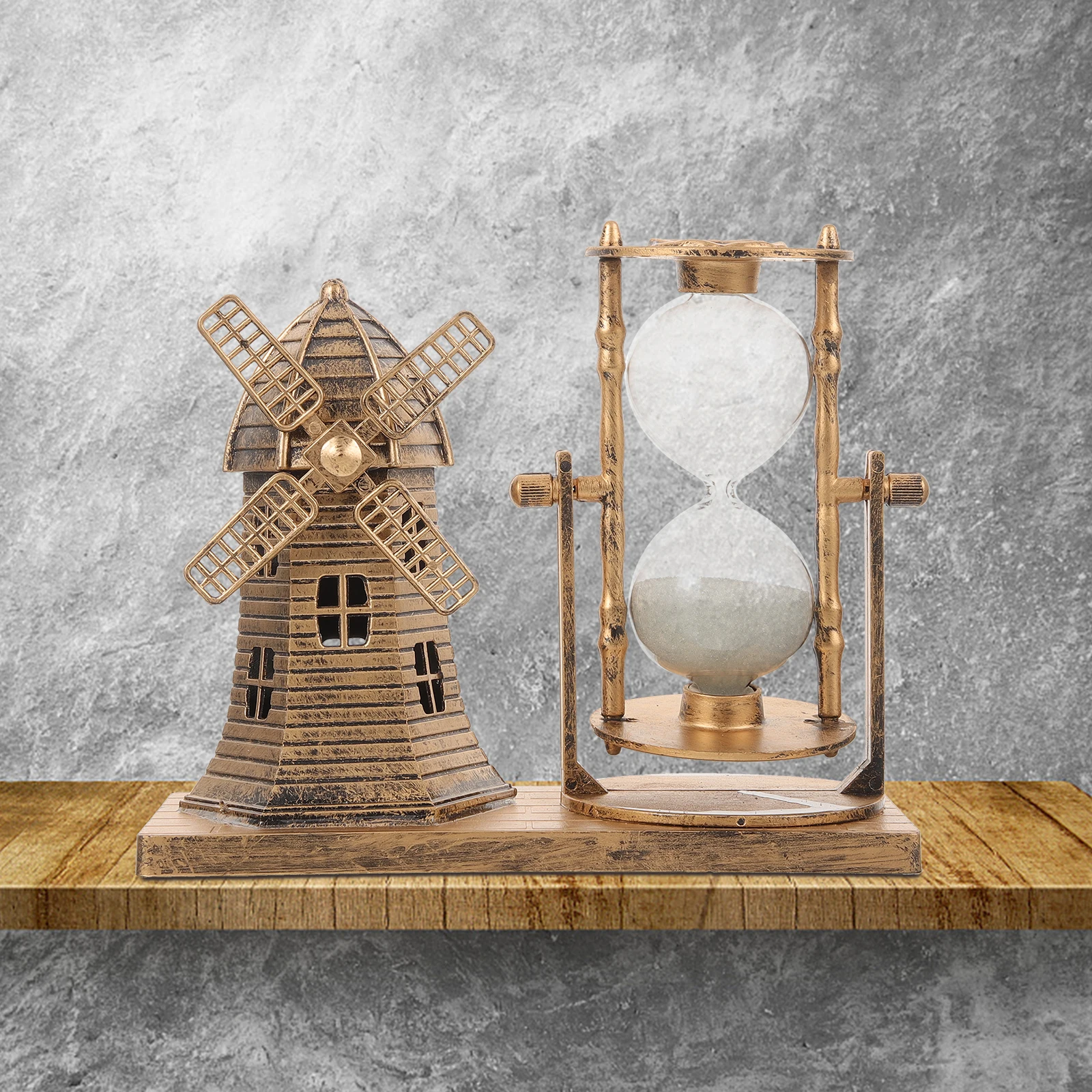 

Vintage Sand Clock Decor Lighthouse Home Office Desktop Table Centerpiece Creative Craft Living Room Bedroom Space-Saving