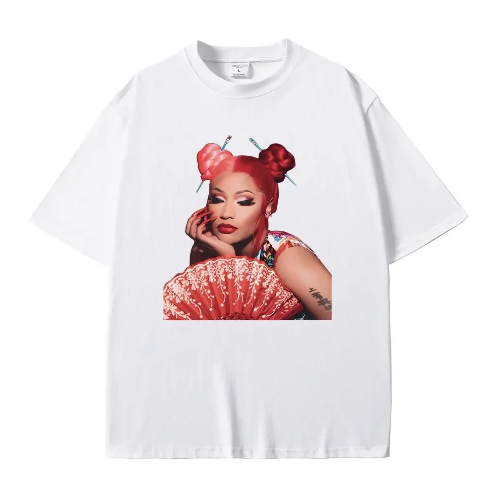 Rapper Nicki Minaj Red Ruby Da Sleeze Graphic Print T Shirts Men Women Hip Hop Loose Oversized Tees Unisex Trend Vintage Tshirt