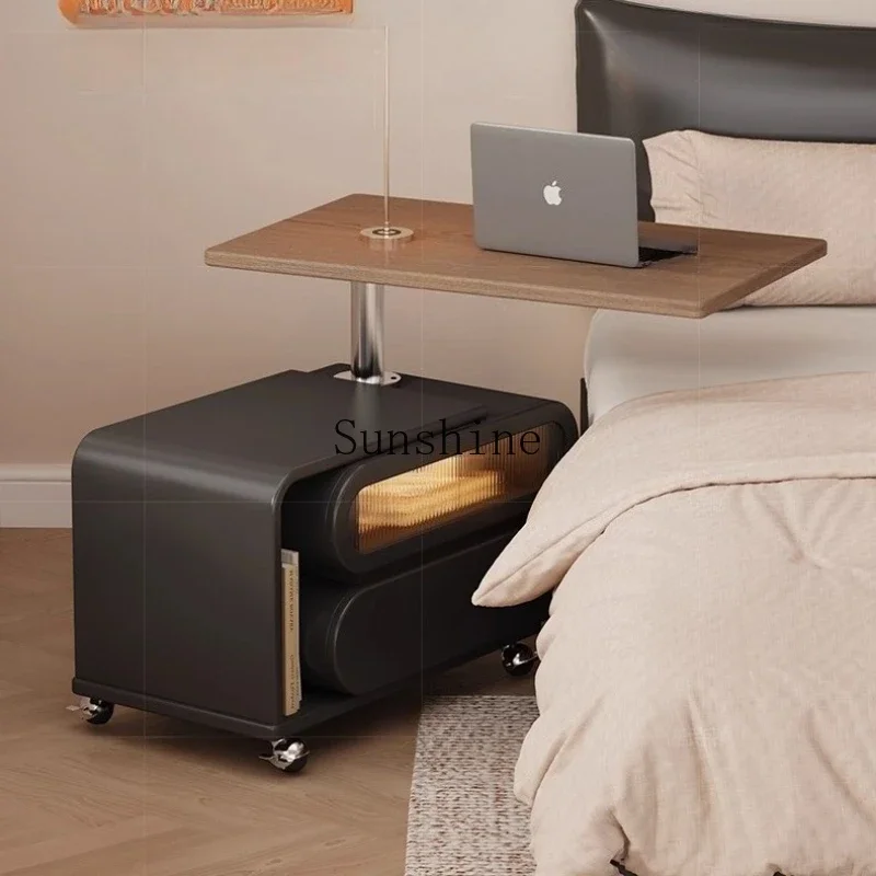 Medieval style movable replacement bedside table master bedroom high value multi-function lifting side table