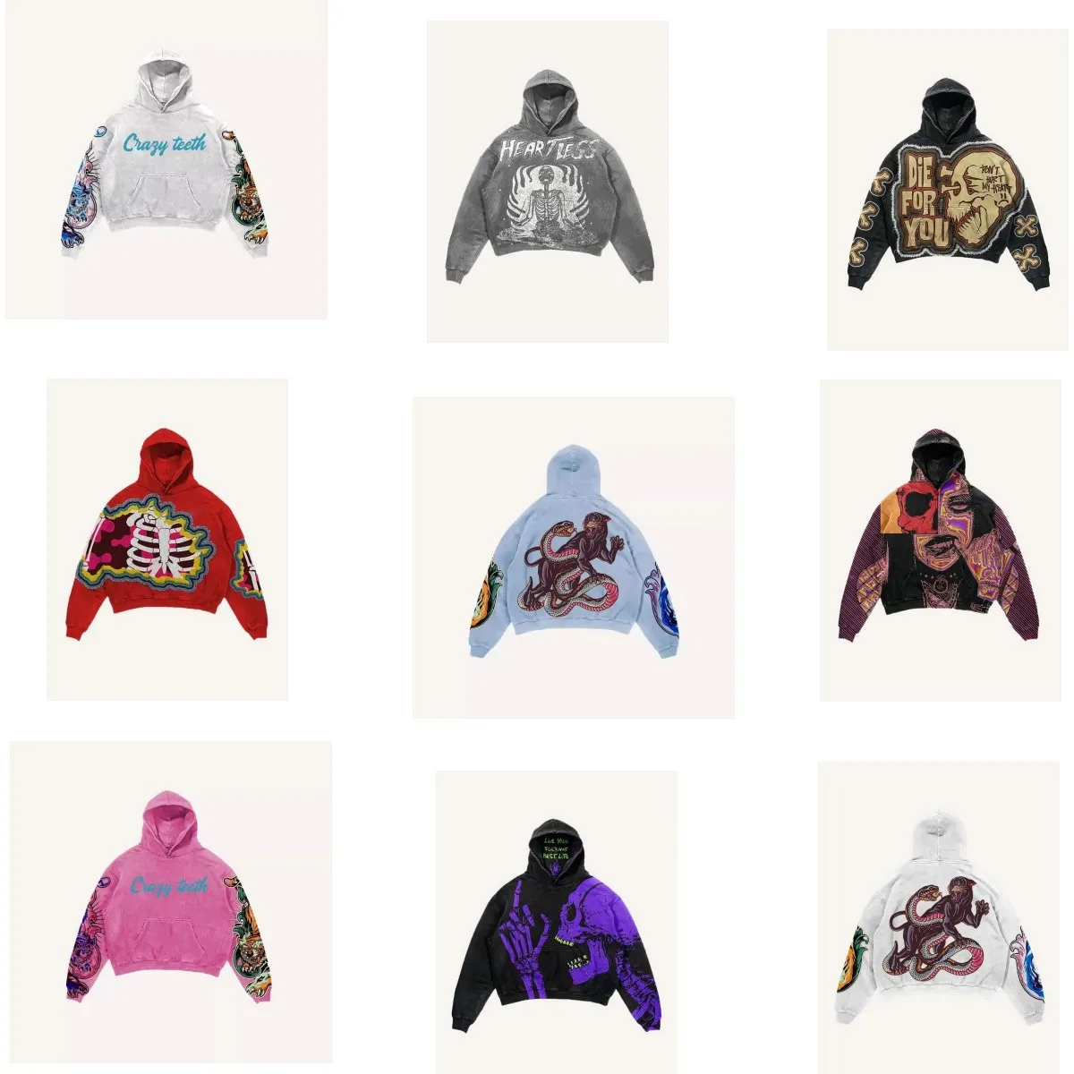 

Y2K Gothic Punk Skeleton Hoodie Long Sleeve Top Hooded Sweatshirt Sport Causal Pullover Fashion Street Wear for Adults