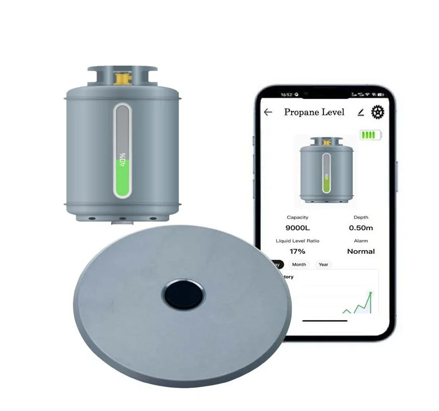 Caravan Wireless Bluetooth Level Check Gauge Ultrasonic Level Sensor LPG Cylinder Propane Level Indicator Monitoring With Alarm