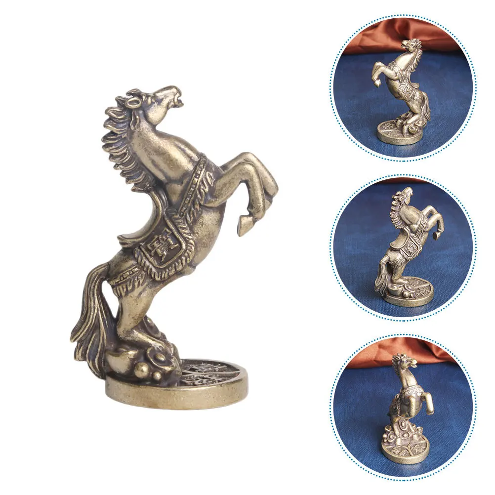 

Copper Horse Decor Brass Steed Retro Animal Ornament Desktop Adornment For Office Home Indoor Decoration Creative Craft Metal