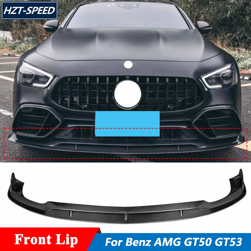 High Quality Carbon Fiber Front Bumper Lip Splitters Trim For Mercedes Benz AMG GT50 GT53 Tuning 2019 Up