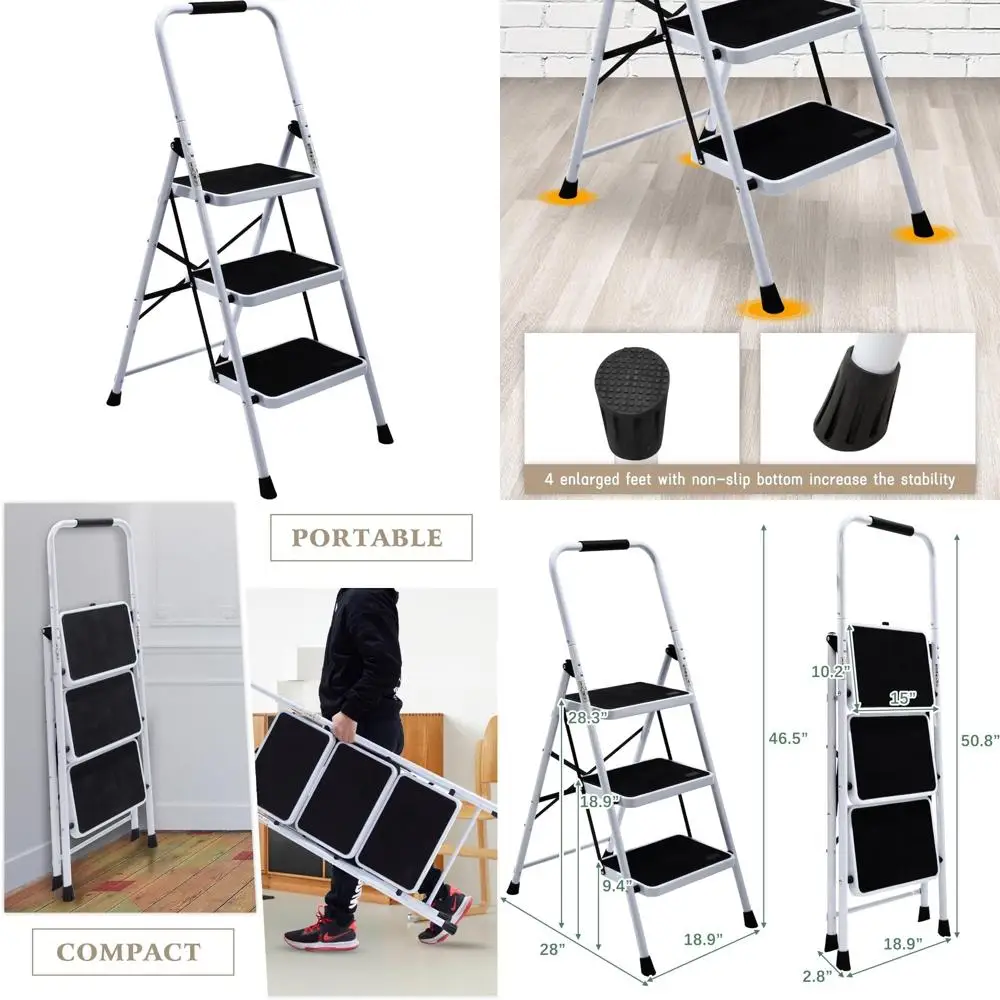 

складной 3-ступенчатый табурет с верхней направляющей, емкостью 330 фунтов, легкий и портативный для взрослых