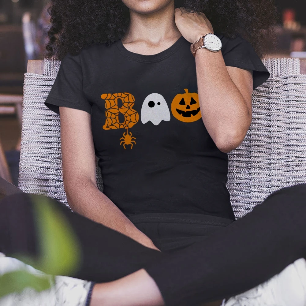 Halloween Boo Shirt Graphic Y2k Tshirt Spider Halloween T Shirt Luxury Brand Women Funny Print Pumpkin Spooky Season Clothes