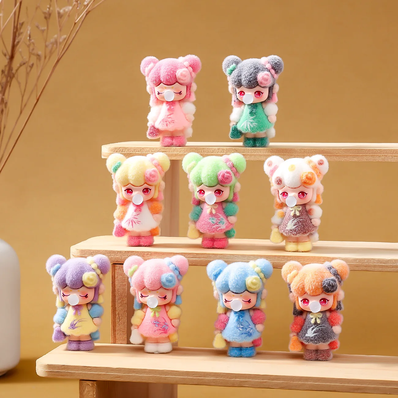 Niedliche Flockierte Moe Mini-Figur Trendiges Spielzeug Zwei Stile Desktop-Ornament Modell Heimdekoration Sammlerstück Zufällige Überraschungstüte Lustige Geschenke – Detail 1