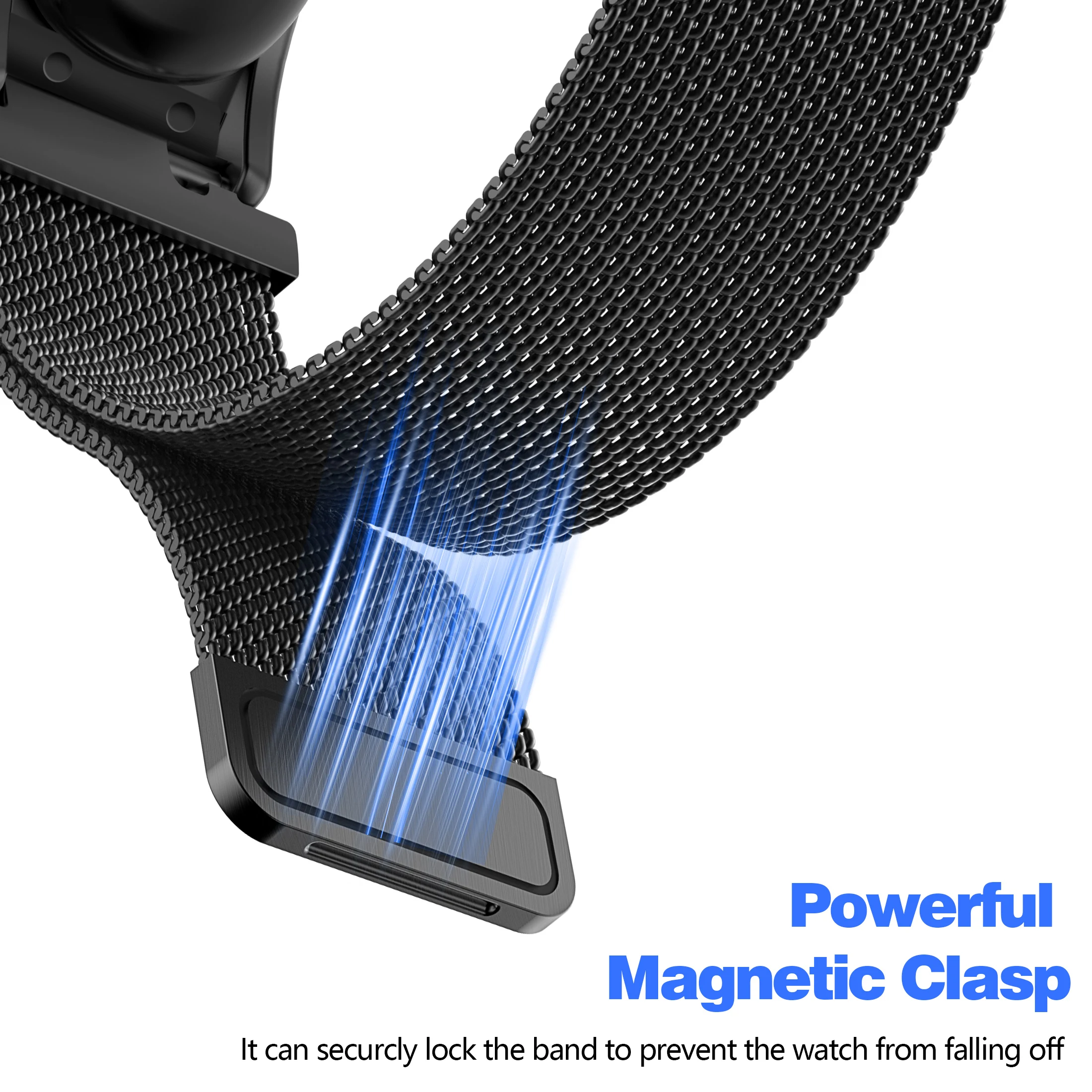 Stilvolles Milanese-Armband für Google Fitbit Air, in verschiedenen Farben erhältlich, verstellbar, atmungsaktives Uhrenarmband für Google Fitbit Air. – Detail 24