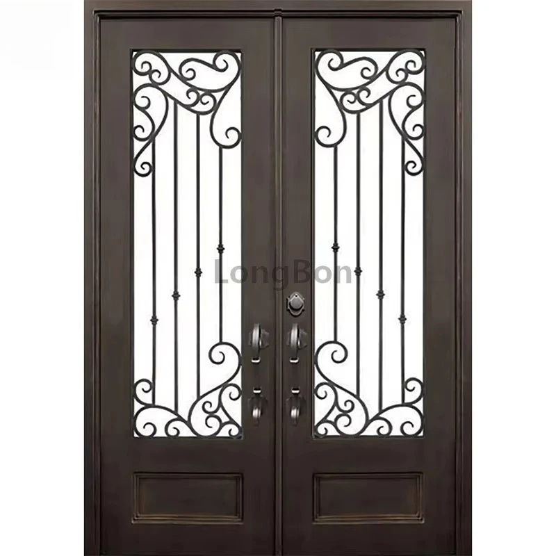 

European Wrought Iron Entrance Door, Exterior Security Steel Gate, Decorative Main House Entry Door Best Price