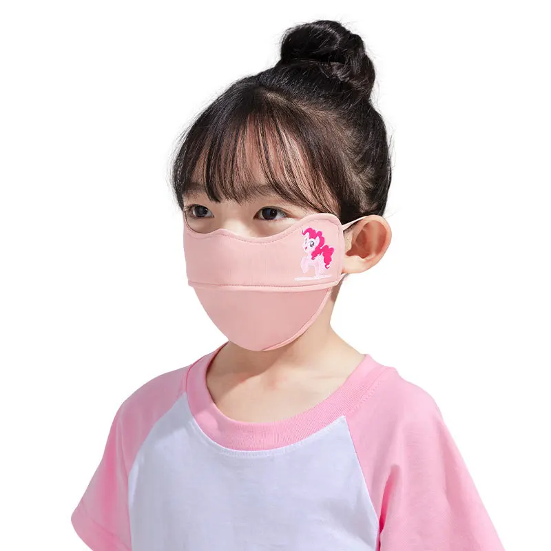 어린이 자외선 2025 여름을위한 Miniso 자외선 차단 마스크 새로운 3 차원 3D 통기성 얇은 얼음 실크 조랑말 마스크