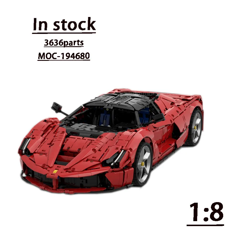 MOC-194680 Nieuwe Rode Supercar Serie Bouwsteen Model • 3636 Onderdelen MOC Creatieve Educatief Jongen Verjaardag Bouwsteen Speelgoed - afbeelding 2
