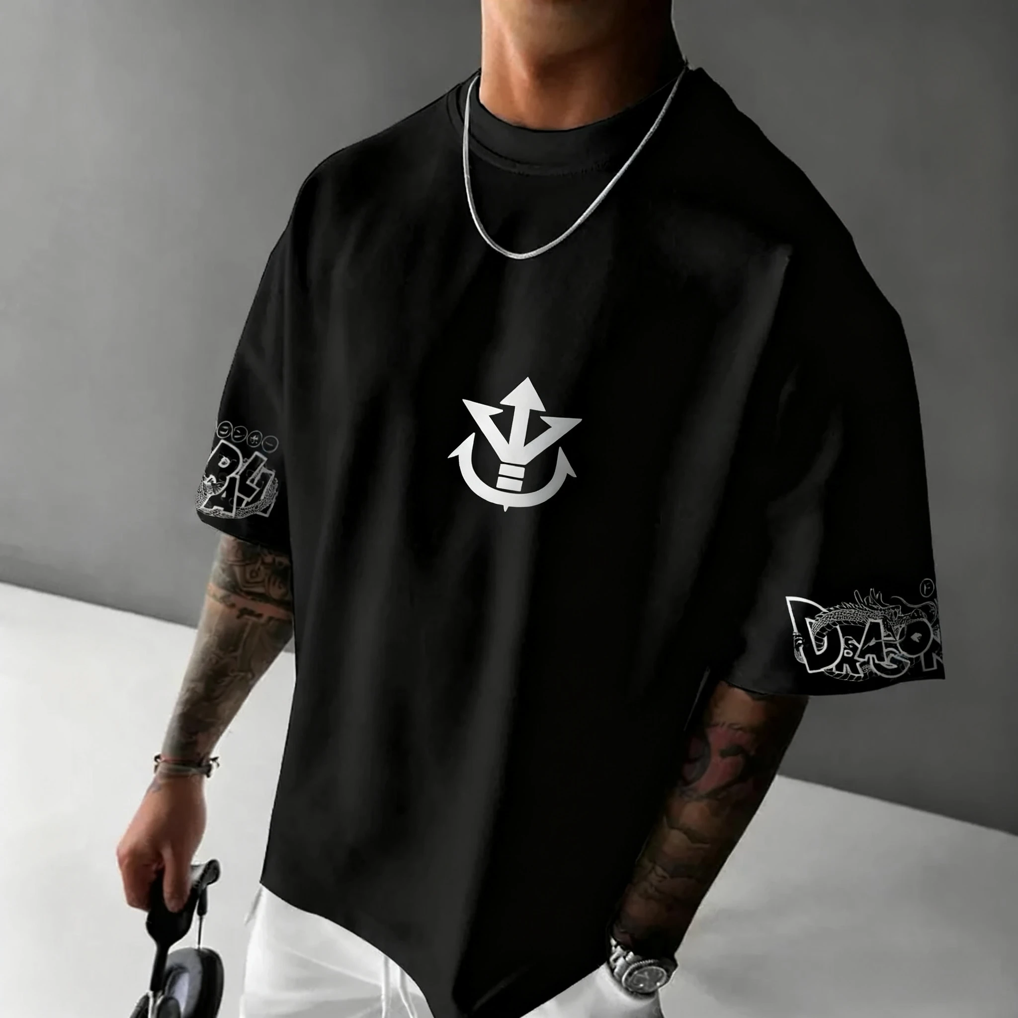 لعبة دراغون بول أنيمي جوكو مطبوعة القطن الخالص قصيرة الأكمام الصيف فضفاضة رياضية الرجال والنساء المألوف جولة الرقبة تي شيرت