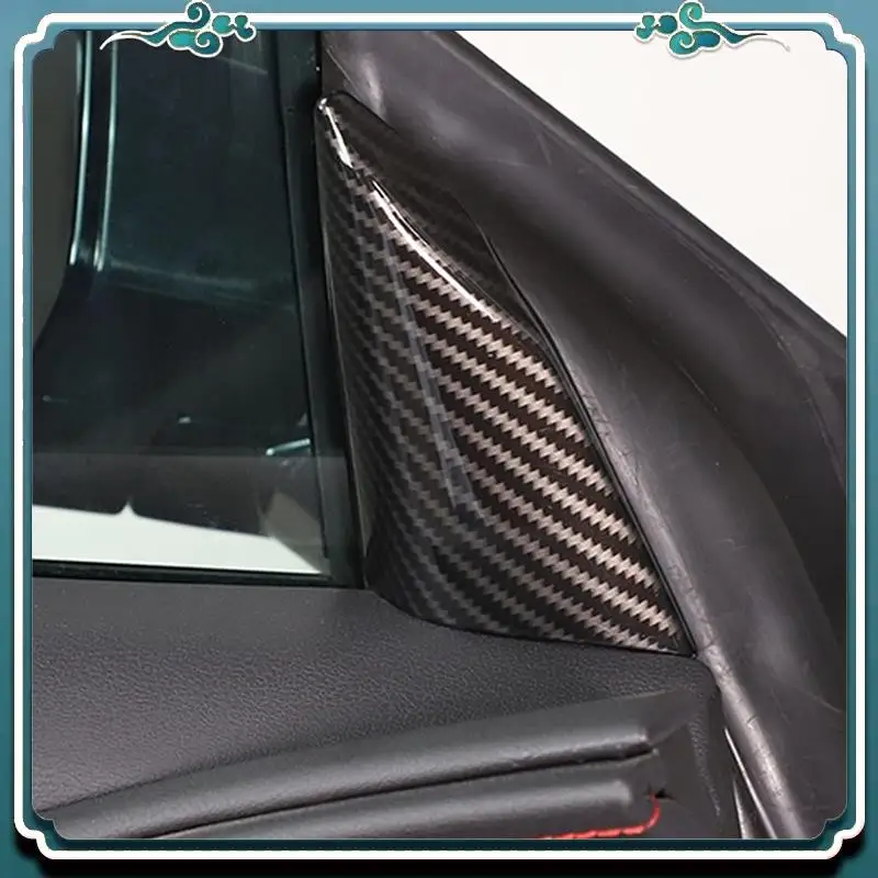 Premium For  Corvette C8 2020-2023 Car Inner Door Triangle A Pillar Cover Trim Accessories Component ABS Carbon Fiber
