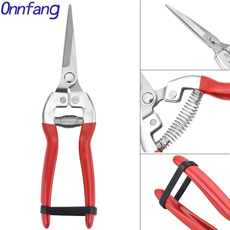 Gardening Hand Pruner Garden Scissors Pruning Shears Micro-Tip Pruning Snips Leaf Trimmer Straight Florist Scissor For Plants