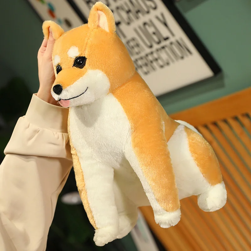 Enorme Echte Shiba Inu Hond Knuffel Realistische Dieren Zitten Puppy Poppen Gevulde Zacht Cartoon Speelgoed Voor Kinderen Verjaardagscadeau