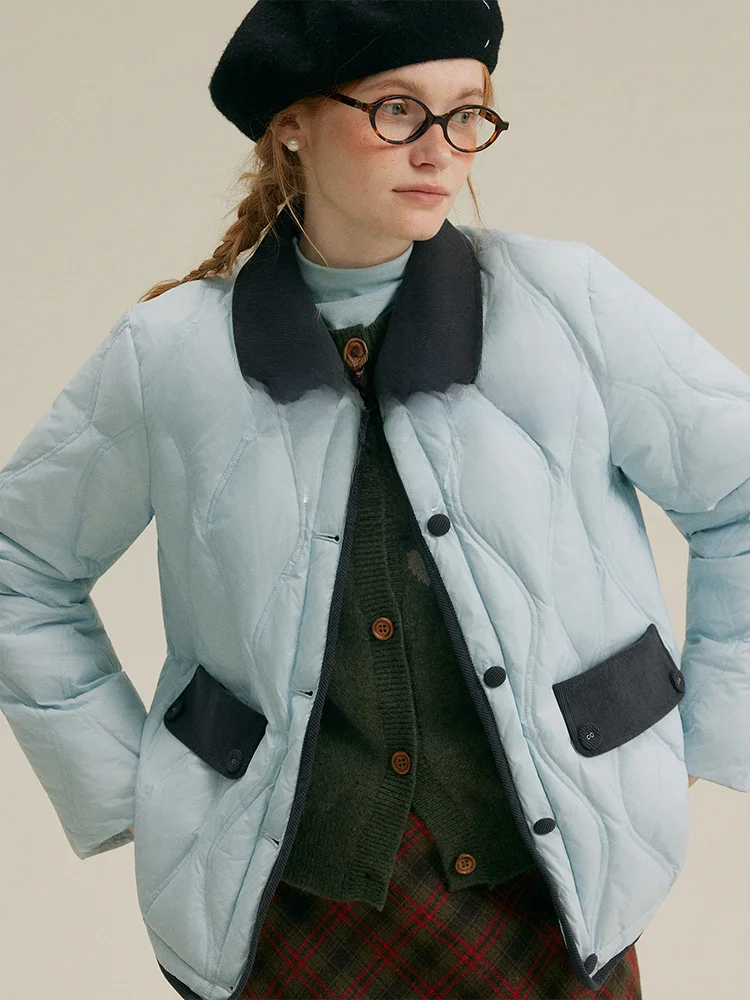 

Rina Berry Women's Casual Lightweight Commuter down Jaet Vintage Sle Loose Fit Warmth Long Sve Urban Leisure