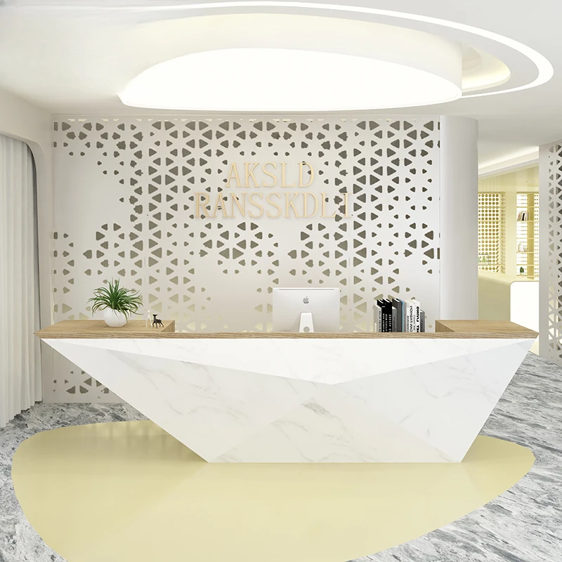Front desk, reception desk, beauty institution, cash register, bar counter, commercial modern simple baking paint image 4