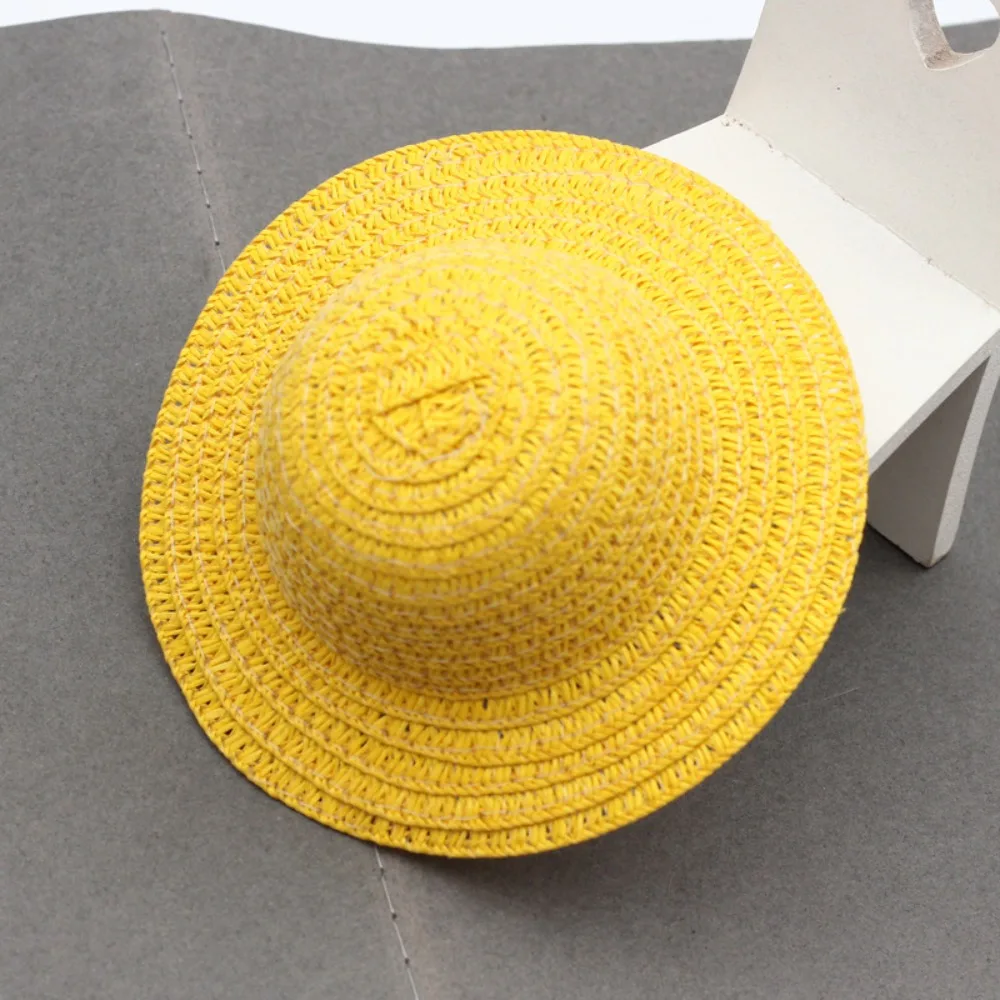 Fashion Inner Diameter 7-7.5CM Doll Straw Hat 1/3 Doll DIY Woven Hat Replacement Handmade Labubu Clothes Outfit DJD Doll