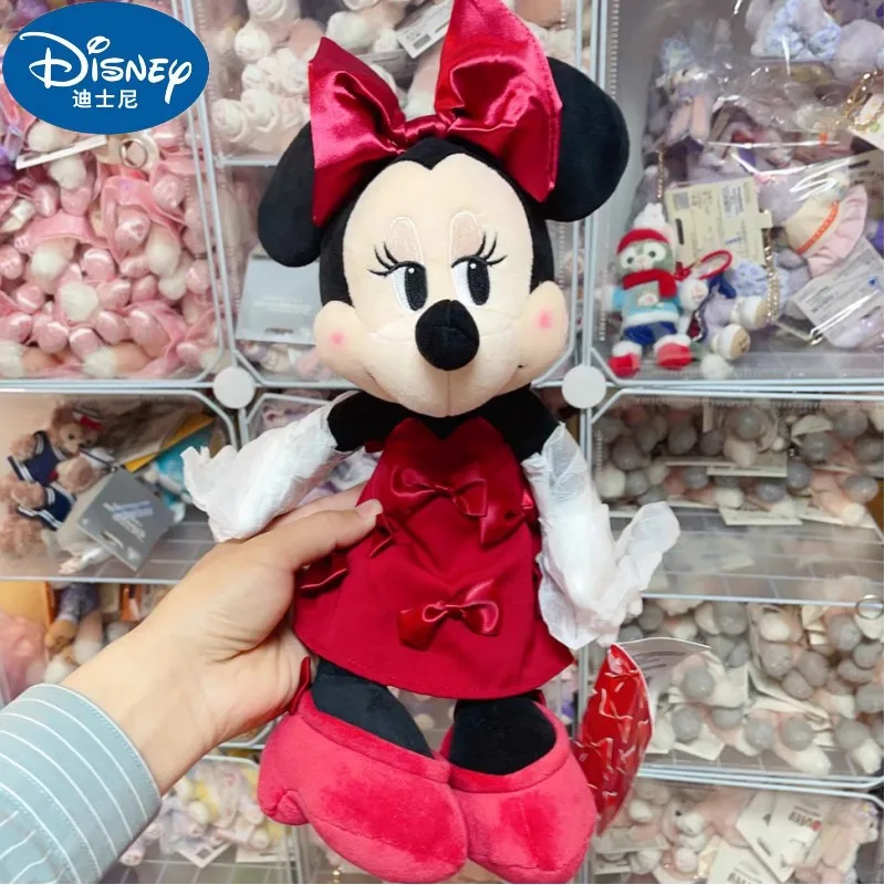 

New Official Disney Minnie Bowknot Cartoon Plush Toy Stuffed Doll 35cm High lovely Quality Holiday Birthday Gift For Girl