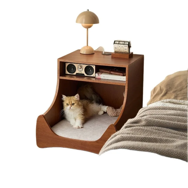 Cat nest bedside table, rechargeable household furniture Internet celebrity sensor light