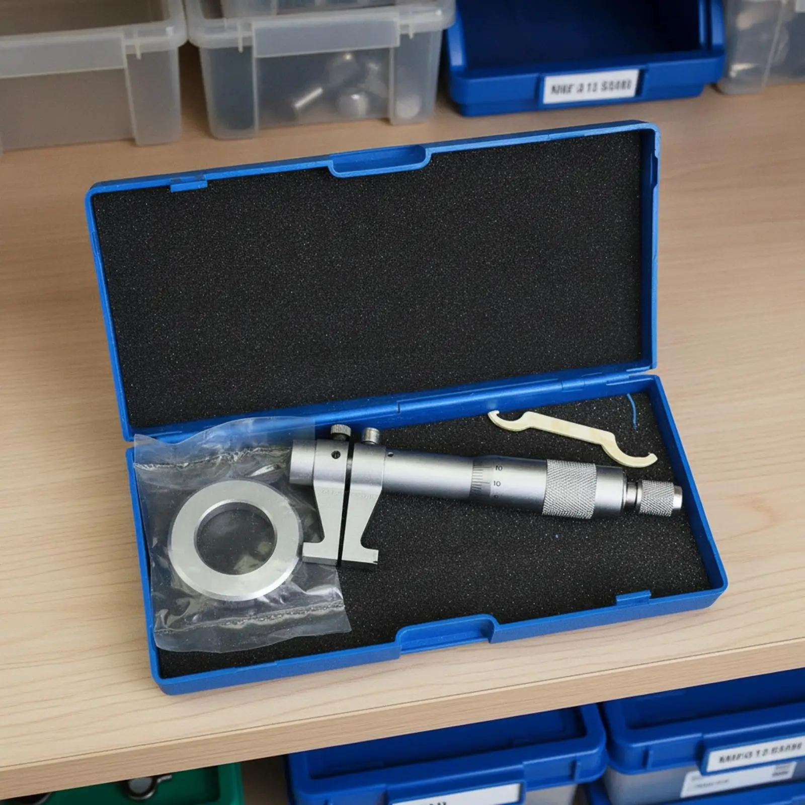 Precision Metal Caliper Inner Diameter Micrometer Stainless Steel Inside Gauge with Knurled Adjustment for Cylinder Bores