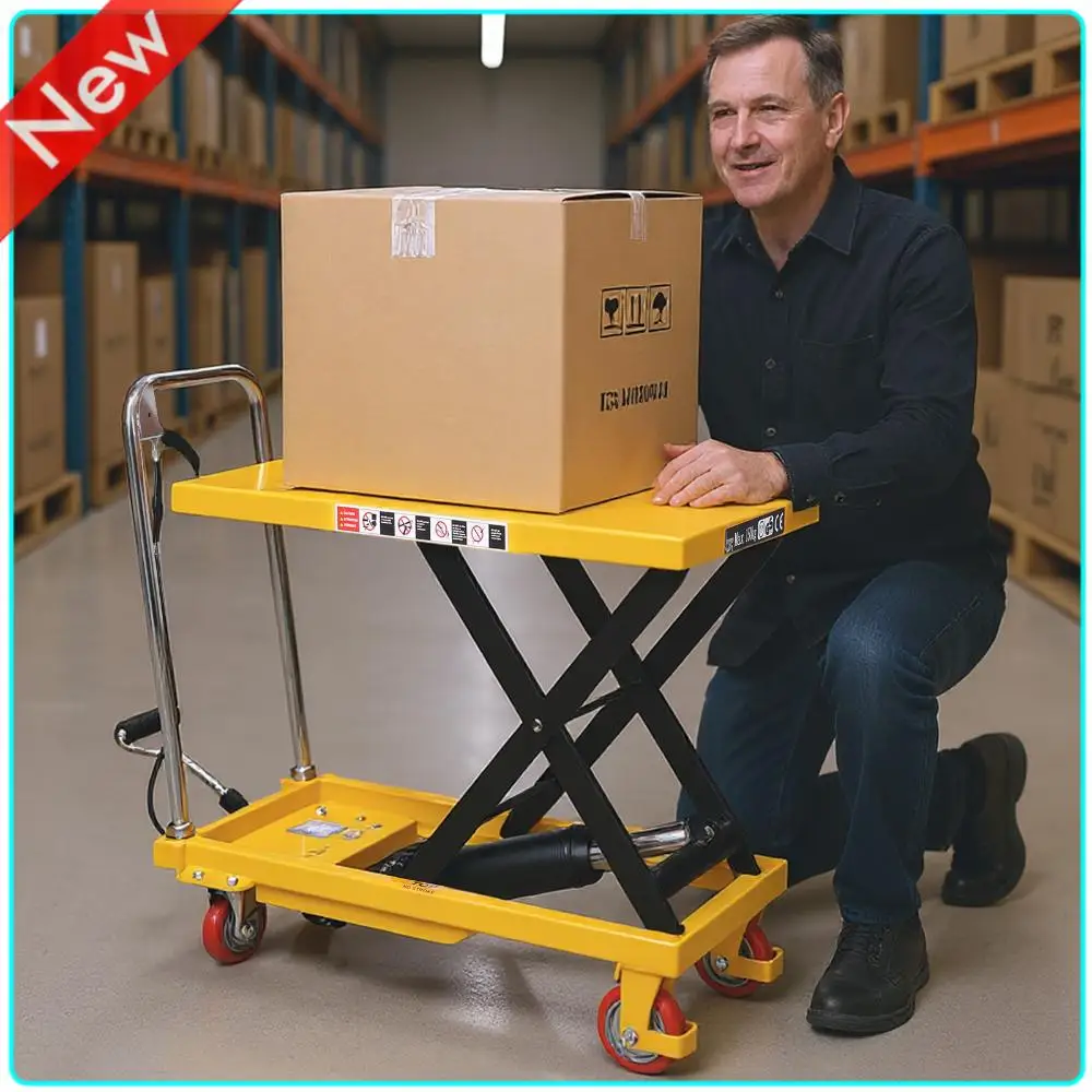 

Power Lifting Electric Trolley 330lbs Capacity 28.35inch Lifting Height Elevating Hydraulic Cart with Non-Slip Pad & 4 Wheels